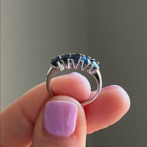 Sapphire 14k white gold ring